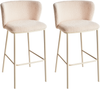 Set mit 2 Barstühlen MINA II Bouclé Hellbeige Bild 4