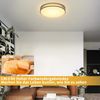 ZMH Deckenlampe LED Deckenleuchte Wohnzimmer - Rund Modern Stoff Schlafzimmerlampe 12W 3000K Warmweiß Wohnzimmerlampe mit Stoffschirm Grau Schlafzimmer Modern Schirm Küchenlampe für Küche Flur Ø30CM Bild 5