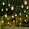 LED Solar Lichterkette, 16 Laternen Flammeneffekt, L 200cm Bild 5