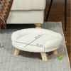PawHut Tierbett Haustiersofa mit Erhöhtem Design Katzensofa mit Holzbeine, Plüsch, Creme, 47 x 40 x 20 cm Bild 3
