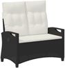vidaXL Gartenbank mit Kissen Schwarz und Creme 105 x 60 x 112 cm 42026850 Bild 2