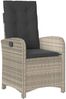 vidaXL Gartensessel mit Kissen Verstellbar Hellgrau Poly Rattan 365166 Bild 2