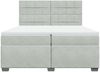 vidaXL Boxspringbett mit Matratze Hellgrau 200x200 cm Samt 3291002 Bild 4