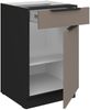 Küchen Unterschrank 50 cm Küche ARIA Sandgrau ultra matt + Schwarz matt, hochwertige Fronten mit Anti Fingerprint Beschichtung Küchenzeile Küchenblock Bild 3