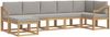 vidaXL Outdoor-Sofagarnitur mit Kissen 7 pcs Weiß und Hellgrau 3387960 Bild 2