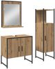 vidaXL Badezimmermöbel-Set mit Regal mit Tür 3 pcs Braun Holzwerkstoff 3334358 Bild 2