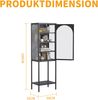 Vitrinenschrank aus Metall und Glas mit abschließbarer Tür, 160 x 50 x 35, Schwarz Bild 5