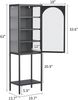 Vitrinenschrank aus Metall und Glas mit abschließbarer Tür, 160 x 50 x 35, Schwarz Bild 2