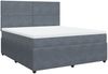vidaXL Boxspringbett mit Matratze Dunkelgrau 180x200 cm Samt 3292401 Bild 2