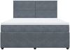 vidaXL Boxspringbett mit Matratze Dunkelgrau 180x200 cm Samt 3292401 Bild 4