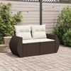 vidaXL Gartensofa mit Kissen 2-Sitzer Braun Poly Rattan 366222 Bild 3
