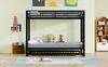 Bett 90x200 cm Etagenbett mit Ausziehbett und hohem Geländer – Metallrahmen, schwarz Bild 4