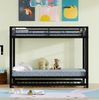 Bett 90x200 cm Etagenbett mit Ausziehbett und hohem Geländer – Metallrahmen, schwarz Bild 2