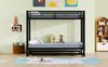 Bett 90x200 cm Etagenbett mit Ausziehbett und hohem Geländer – Metallrahmen, schwarz Bild 4