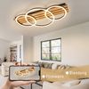 Nettlife LED Deckenleuchte Dimmbar Holz 3 Ringe 46W Modern Deckenlampe 70cm Wohnzimmer, LED fest integriert, 1/2/3/4 Ringe für Schlafzimmer Büro Küche Bild 2