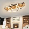 Nettlife LED Deckenleuchte Dimmbar Holz 3 Ringe 46W Modern Deckenlampe 70cm Wohnzimmer, LED fest integriert, 1/2/3/4 Ringe für Schlafzimmer Büro Küche Bild 5