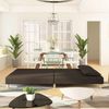 vidaXL Schlafsofa 2-Sitzer mit 2 Kissen Braun Stoff 375891 Bild 3