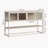 Sideboard Säkylä mit 4 Glastüren 150x38x90 cm Stahl Kamelfarben [en. casa] Bild 3