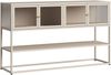 Sideboard Säkylä mit 4 Glastüren 150x38x90 cm Stahl Kamelfarben [en. casa] Bild 2