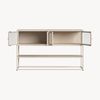 Sideboard Säkylä mit 4 Glastüren 150x38x90 cm Stahl Kamelfarben [en. casa] Bild 5