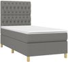 Boxspringbett mit Matratze & LED Stoff Dunkelgrau 90x190 cm Bild 3