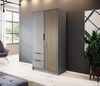 Bettso 'NELLY' Kleiderschrank mit Lamellen, Holzwerkstoff Grau 200x51x105 cm Bild 2