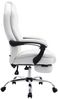 Bürostuhl MEDHA - 114x67x64, Weiß Kunstleder Metall in Chromoptik Gestell ergonomische Bürostühle Homeoffice Stuhl mit Rollen Bild 3
