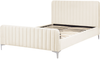 Bett mit Lattenrost LUNAN 140 x 200 cm Samtstoff Helles Beige Bild 4