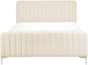 Bett mit Lattenrost LUNAN 140 x 200 cm Samtstoff Helles Beige Bild 5