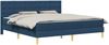 vidaXL Bettgestell mit Matratze mit Kopfteil Blau 200 x 200 cm Stoff 3415132 Bild 2