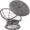 TecTake 800797 Papasansessel mit großem weichem Kissen, drehbarer Rattansessel, Drehsessel mit verstellbaren Füßchen, runder Korbsessel - Diverse Farben - (Grau | Nr. 403553) Bild 5