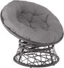 TecTake 800797 Papasansessel mit großem weichem Kissen, drehbarer Rattansessel, Drehsessel mit verstellbaren Füßchen, runder Korbsessel - Diverse Farben - (Grau | Nr. 403553) Bild 3