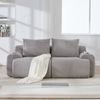 2-Sitzer-Sofa aus Cord 200x99x80 cm mit Cupholder & Seitentasche, hellgrau Bild 3