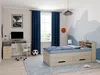 Vente-unique - Schreibtisch mit Stauraum - Weiß & Eichefarben - ZACHARIE Bild 5