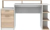 Vente-unique - Schreibtisch mit Stauraum - Weiß & Eichefarben - ZACHARIE Bild 3