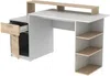 Vente-unique - Schreibtisch mit Stauraum - Weiß & Eichefarben - ZACHARIE Bild 4