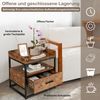 2 Ebenen Beistelltisch Sofatisch mit Metallgestell & Erhöhten Schutzwänden Rustikales Braun Bild 4