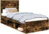 vidaXL Bettrahmen Geräucherte Eiche 75 x 190 cm Massives Kiefernholz 3409819 Bild 2