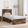 vidaXL Bettrahmen Geräucherte Eiche 75 x 190 cm Massives Kiefernholz 3409819 Bild 3