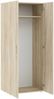 Dmora Kleiderschrank 2 Türen Malvito, Schlafzimmermöbel, Schrank, Garderobe, 74x52 h179 cm, Eiche Bild 5