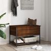 vidaXL Sitzbank mit Stauraum Braun Eiche 70x42,5x47 cm Holzwerkstoff 839022 Bild 3