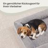 FEANDREA Orthopädisches Hundebett L, abnehmbarer Bezug, erhöhte Ränder, rutschfest, waschbar, Haustierbett, hellgrau Bild 4