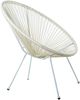 DRW Outdoorsessel aus Stahl und synthetischem Rattan PE in Weiß, 80 x 71 x 83 cm Bild 1