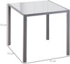 Esstisch Esszimmertisch quadratisch für 4 Personen, Wohnzimmertisch mit Hartglas Tischplatte, modern für Küche & Esszimmer in Grau Bild 3