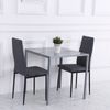 Esstisch Esszimmertisch quadratisch für 4 Personen, Wohnzimmertisch mit Hartglas Tischplatte, modern für Küche & Esszimmer in Grau Bild 2