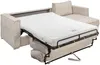 Vente-unique - LORETO Sofa SamtStoff Beige - B 223 cm152 cm x H 90 cm x L 298 cm Bild 3