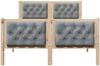 vidaXL Bettrahmen Hellgrau 135 x 190 cm Massives Kiefernholz 878409 Bild 5