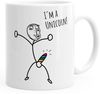 MoonWorks Tasse Kaffee-Tasse mit Spruch I`'m a unicorn Motiv lustiges Strichmännchen Penis Einhorn Parodie Ironie Bürotasse Kaffeebecher MoonWorks®, Keramik Bild 5