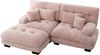 Ecksofa modular (H 81 x T 220 x B 145 cm) – Chenille Rosa, Cloud-Sitz, runde Armlehnen, inkl. Ottomans Bild 5