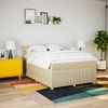 vidaXL Boxspringbett mit Matratze Creme 140x200 cm Stoff 3289798 Bild 4
